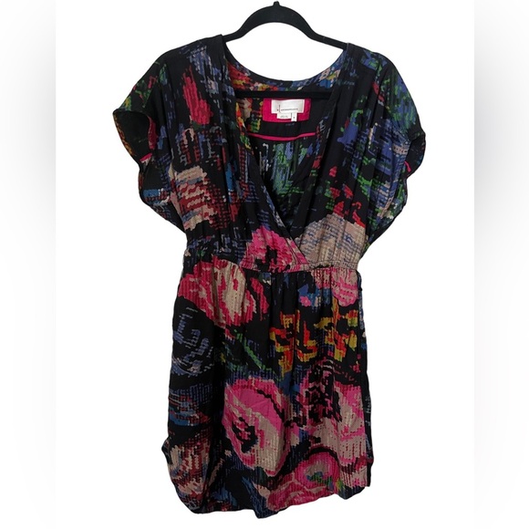 Anthropologie Astrid Needlepoint Printed Dress Endlessly Wrap Boho Size Medium - Picture 3 of 7